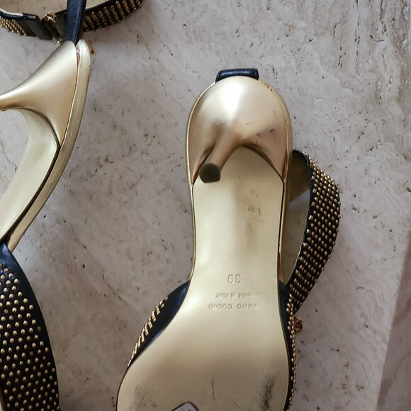 Vintage Roberto Cavalli Studded Ankle Strap heels sz 39 - Picture 11 of 11